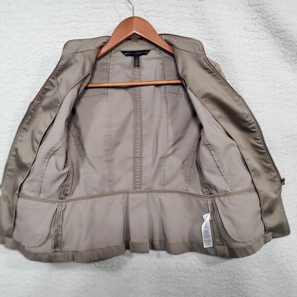 Women's White House Black Market Military Shoulder Front Zip Jacket Size 4 - Picture 5 of 16